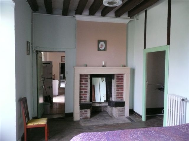Chambre verte et sa cheminée